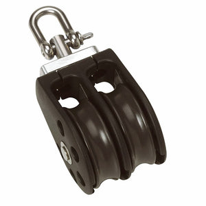 Barton Size 2 35mm Plain Bearing Pulley Block Double w/Swivel [N02230] Barton Marine