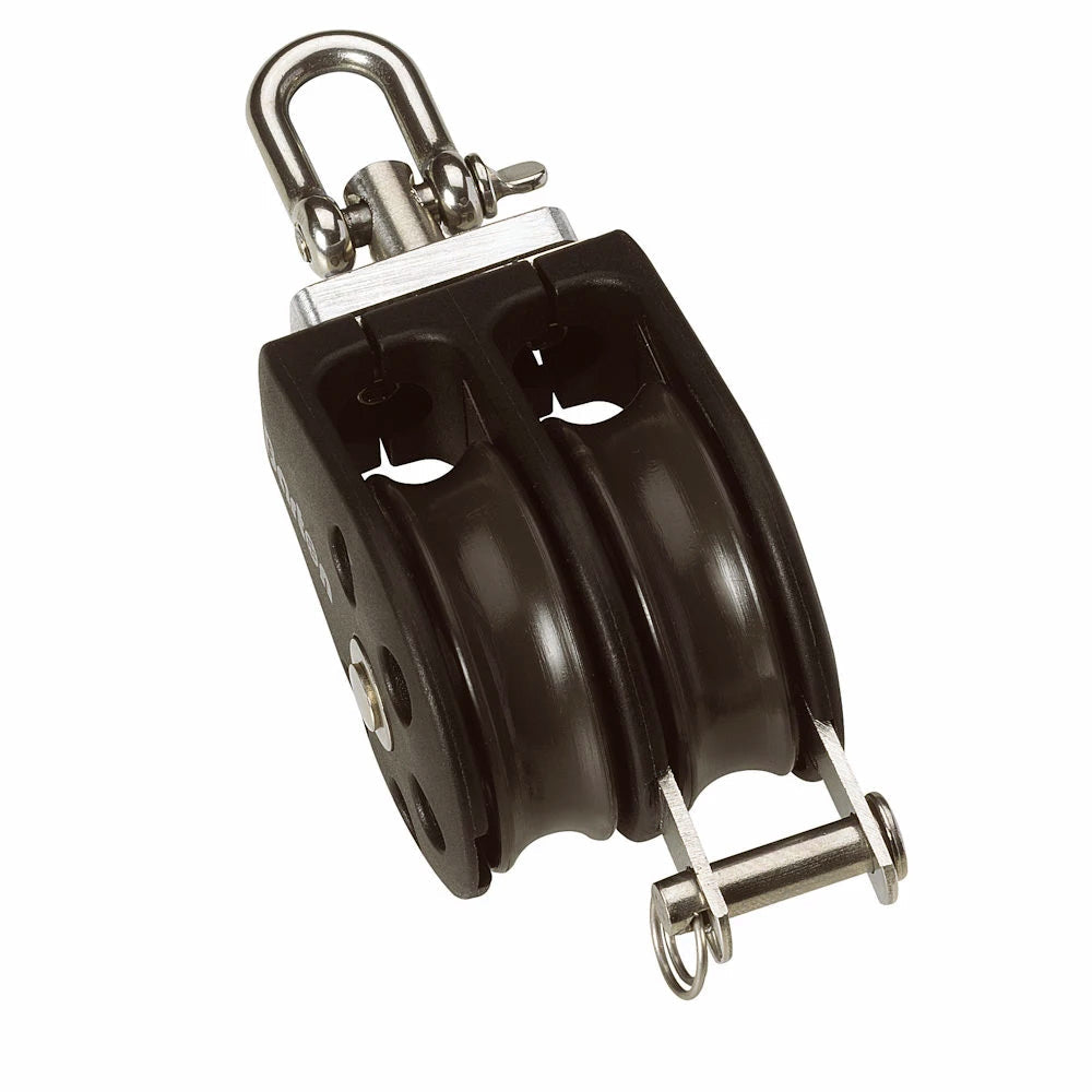 Barton Size 2 35mm Plain Bearing Pulley Block Double Swivel  Becket [N02231] Barton Marine