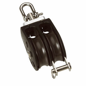 Barton Size 2 35mm Plain Bearing Pulley Block Double Swivel  Becket [N02231] Barton Marine