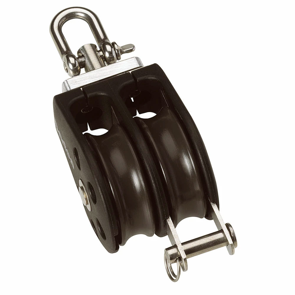 Barton Size 3 45mm Plain Bearing Pulley Block Double Swivel  Becket [N03231] Barton Marine