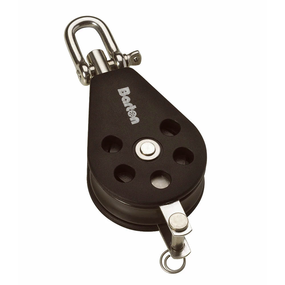 Barton Size 2 35mm Plain Bearing Pulley Block Single Swivel  Becket [N02131] Barton Marine