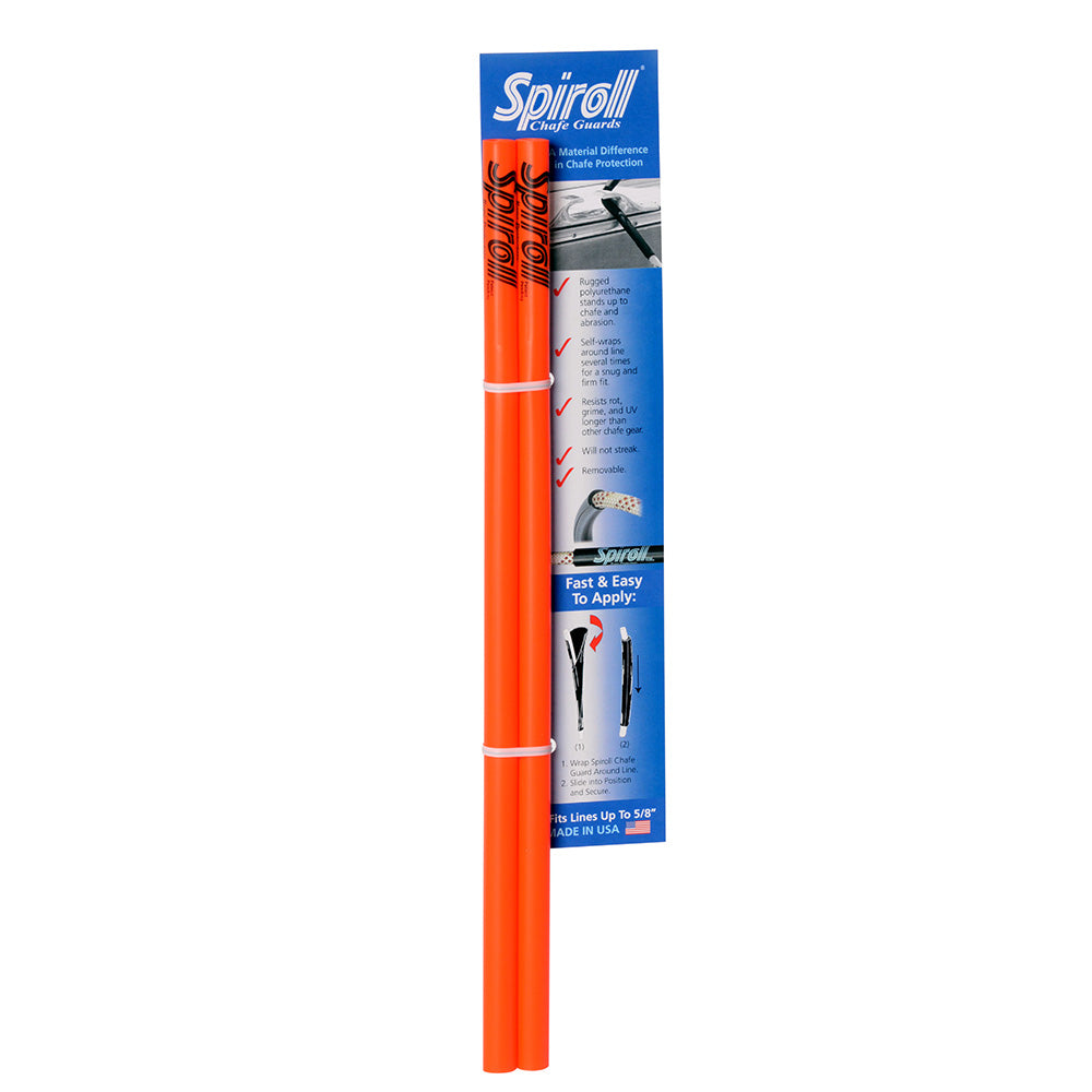 Spiroll Chafe Guard Orange f/Lines up to 5/8" Diameter - Pair [SPL-16-O-CG] Spiroll