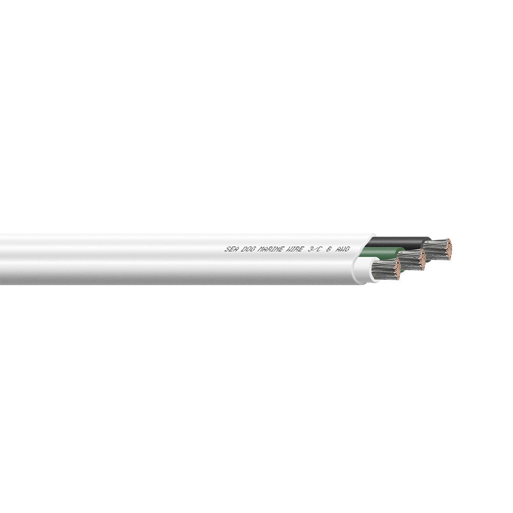 Sea-Dog 6/3 AWG Flat Triplex Wire - White/Green/Black - 100' [8006302] Sea-Dog