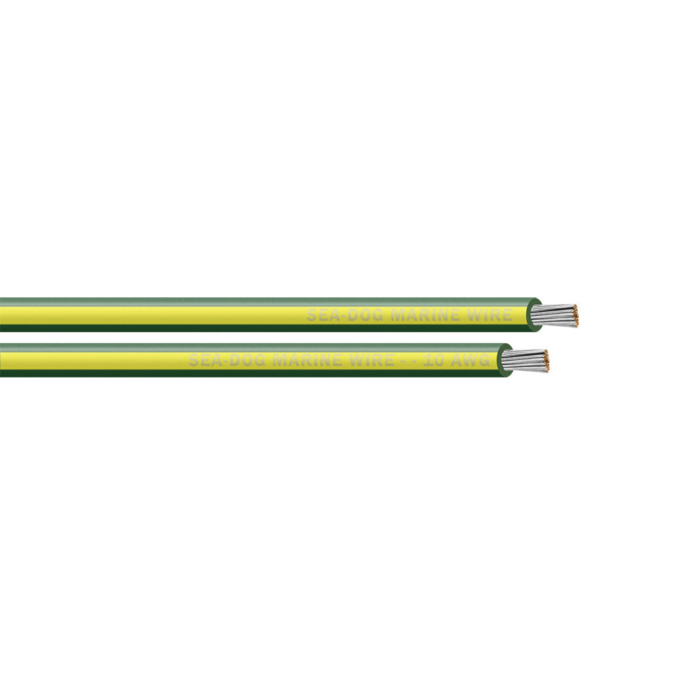 Sea-Dog 10 AWG Green/Yellow Stripe Primary Wire - 25' [8010140] Sea-Dog