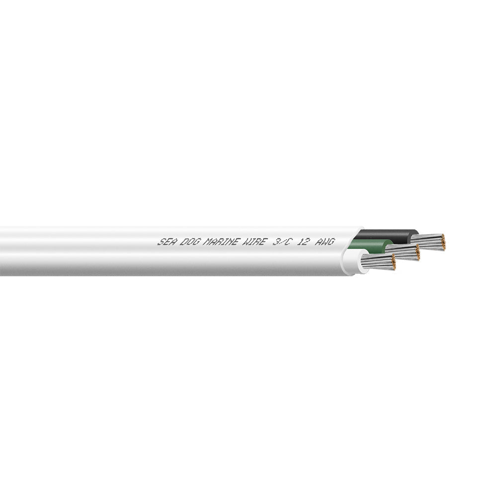 Sea-Dog 12/3 AWG Flat Triplex Wire - White/Green/Black - 750' [8012308] Sea-Dog