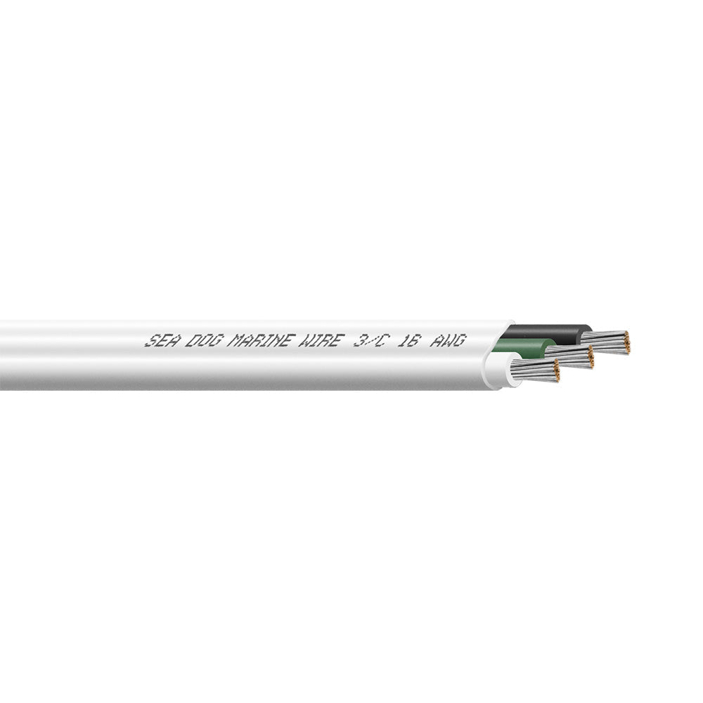 Sea-Dog 16/3 AWG Flat Triplex Wire - White/Green/Black - 100' [8016302] Sea-Dog