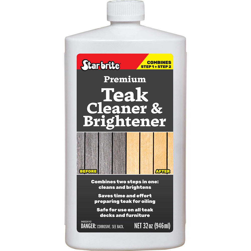 Star brite Premium Teak Cleaner  Brightener - Restore  Enhance Wood Grain - 32 oz [94932] Star brite