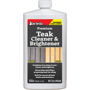 Star brite Premium Teak Cleaner  Brightener - Restore  Enhance Wood Grain - 32 oz [94932] Star brite