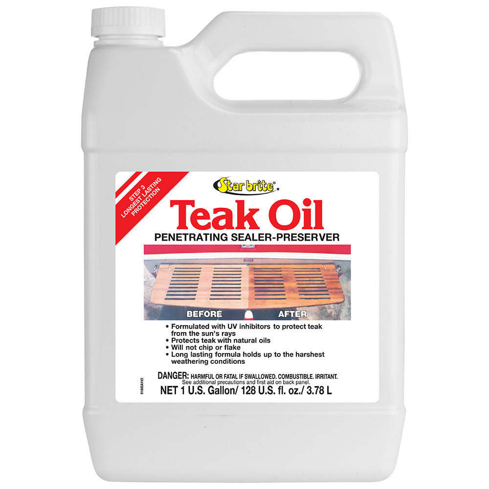 Star brite Teak Oil - Long Lasting, Penetrating, Sealer,  Preserver w/UV Inhibitors - 1 Gallon [81600] Star brite