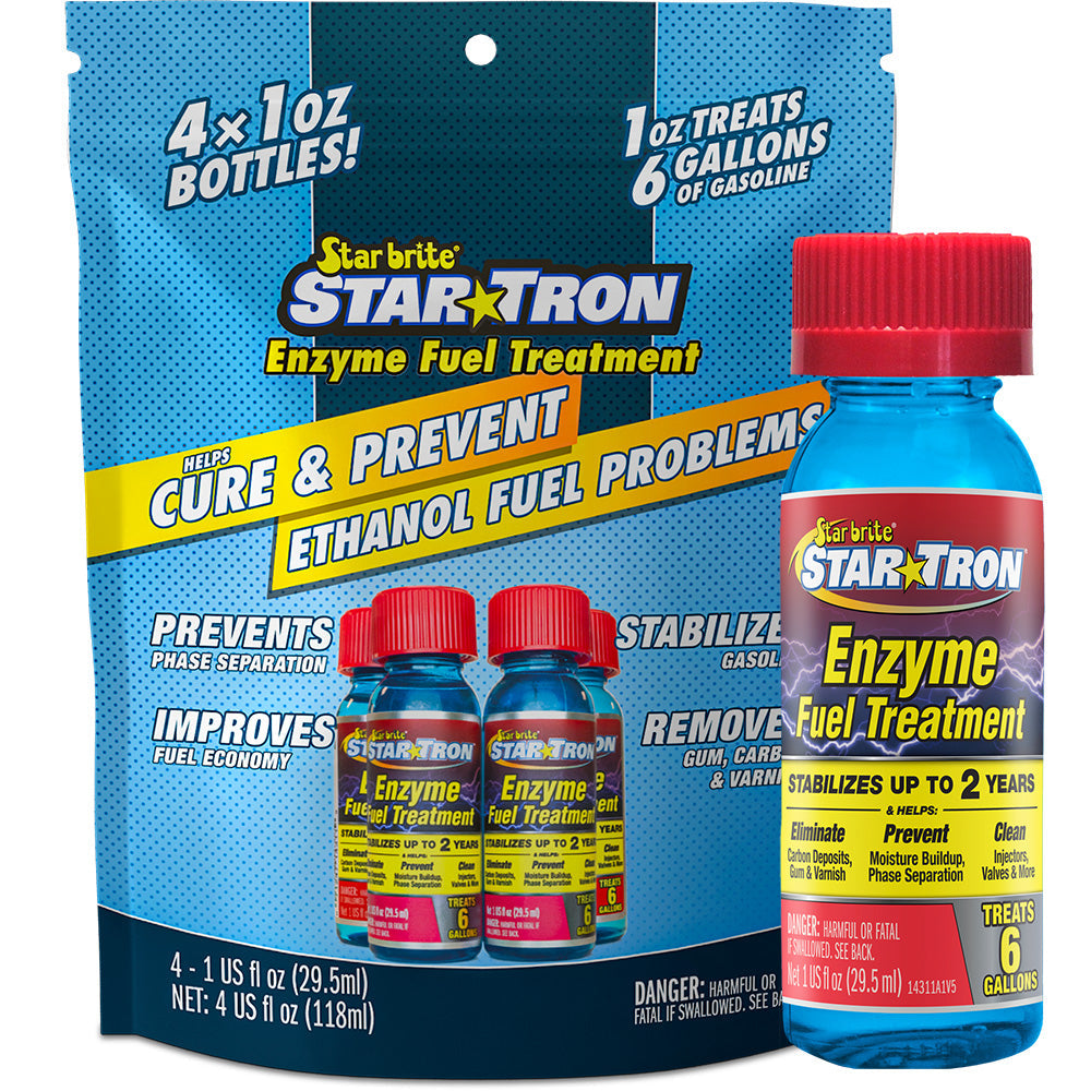 Star brite Star-Tron Enzyme Fuel Treatment - Classic Gas Formula - Contains (4) 1 oz Bottles [14301-4] Star brite