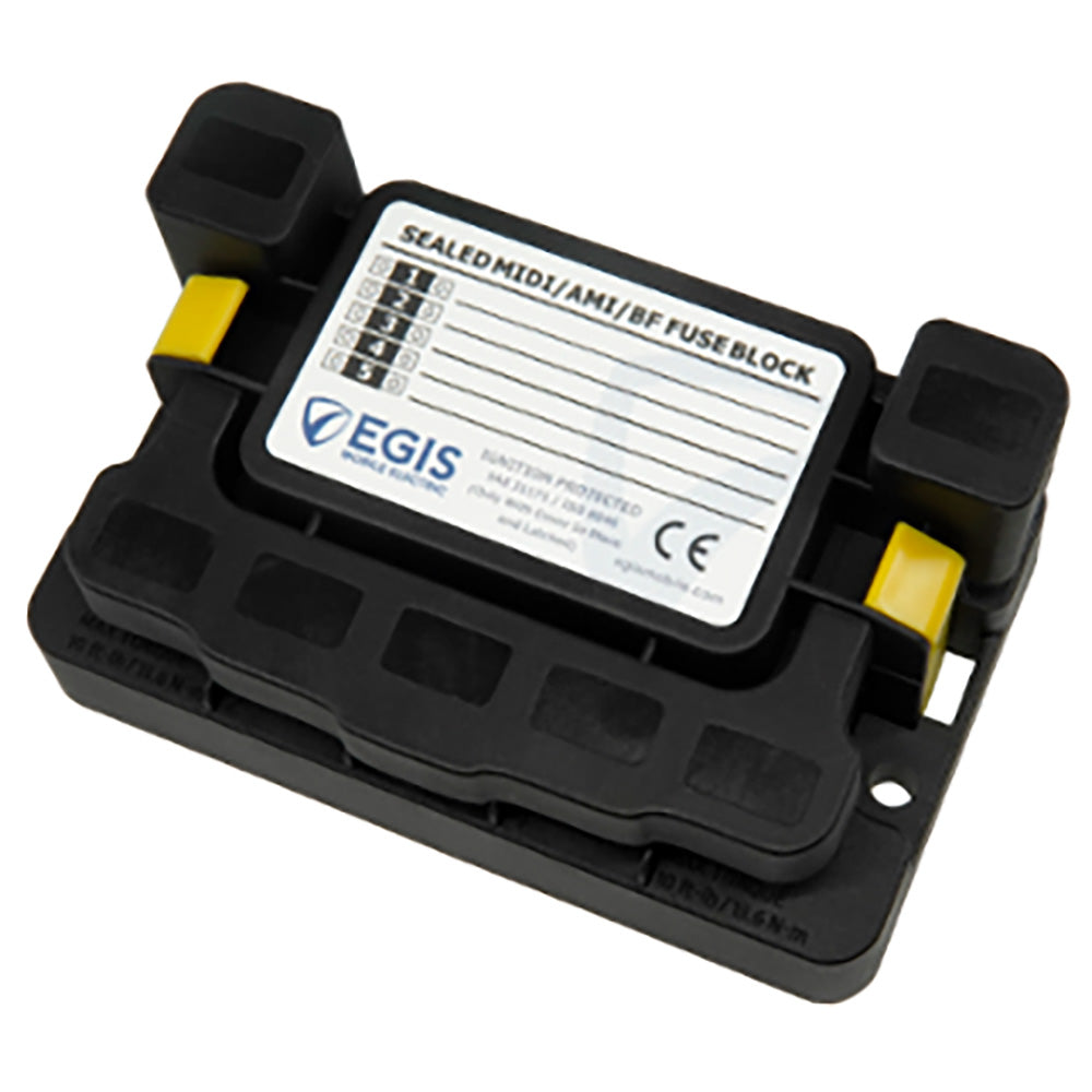 Egis MIDI 5x Fuse Block w/Sealed Cover, M8 Inputs, M6 Outputs [3906B] Egis Mobile Electric