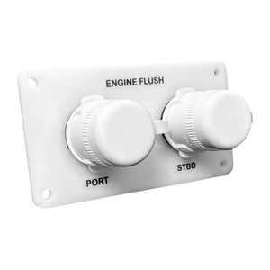 Flushmaster Flush Port Reroute Dual Outlet - White Acrylic Plate - Horizontal - 1/2' Barb [SM-QCR2WH12] Flushmaster