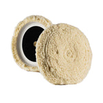 Lake Country White Curved Edge 100% Steamed Twisted Wool Pad 8" x 1.5" [10-100-LC] Lake Country