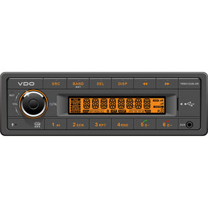 VDO 12V Radio w/FM RDS Tuner MP3/WMA/USB/Bluetooth - Orange Illumination [TRW312UB-OR] VDO