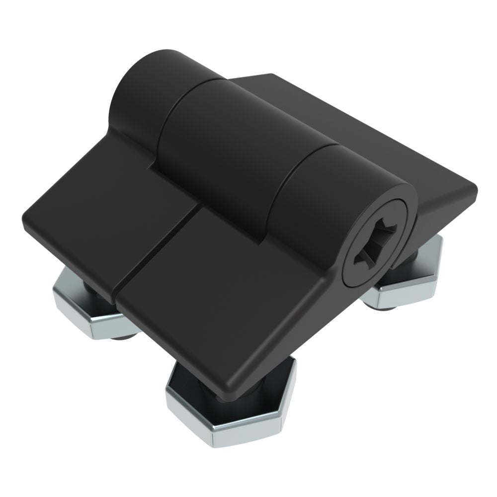 Southco Adjustable Torque Hinge, Symmetric Torque, Small Size, Acetal Copolymer, Natural, Black [E6-10-101-20] Southco