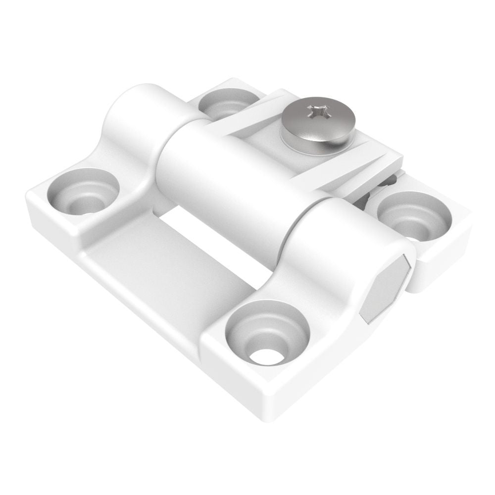 Southco Adjustable Torque Hinge, Symmetric, Medium Size, Acetal Copolymer, Natural, White [E6-10-301-10] Southco