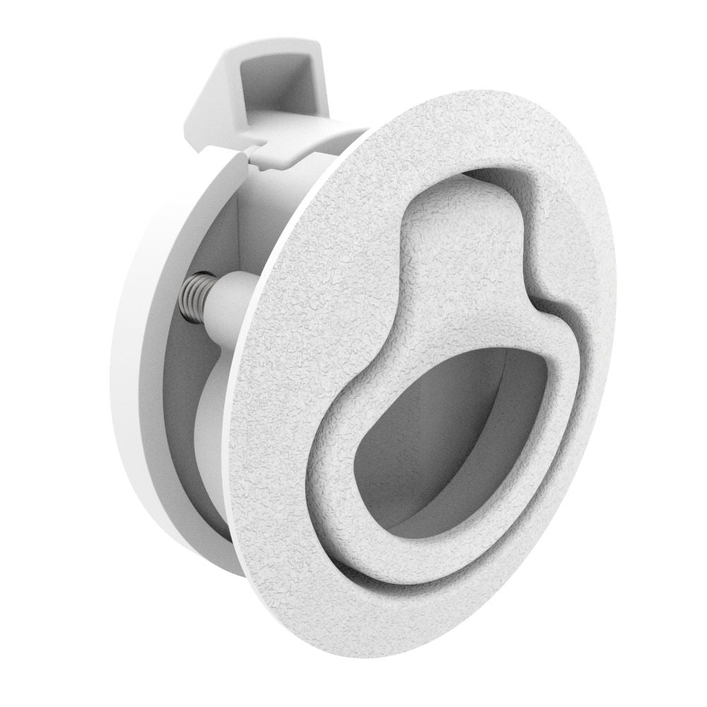 Southco Push-to-Close Latch, Medium Size, No Restriction, 17 - 22mm Grip, Plastic, Natural - White [M1-64-1] Southco