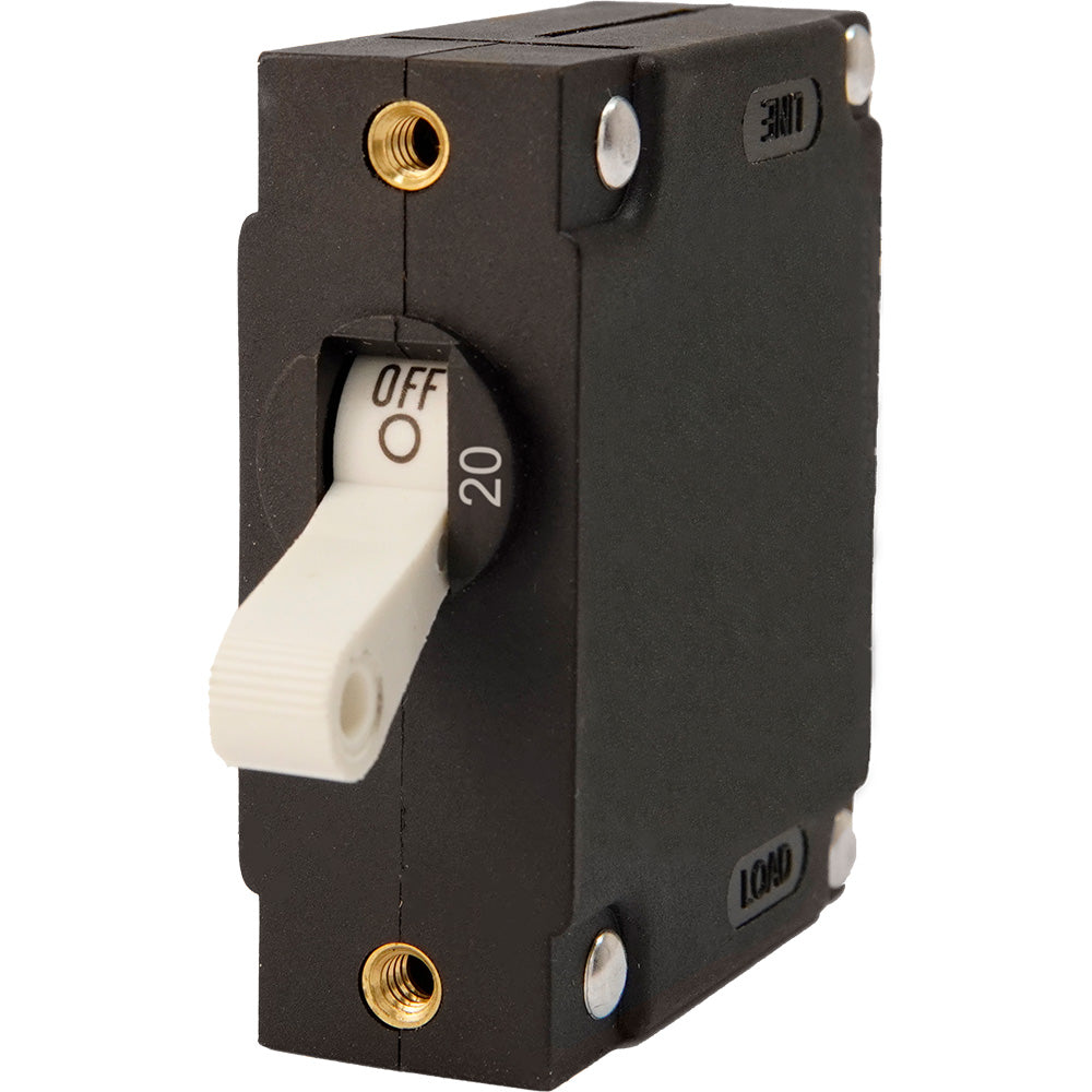 Egis A Series White Toggle Panel Mount Circuit Breaker - Single Pole 20A [3201-20] Egis Mobile Electric