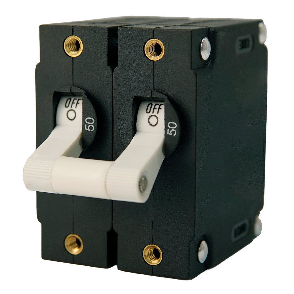Egis A Series White Toggle Panel Mount Circuit Breaker - Dual Pole 50A [3202-50] Egis Mobile Electric