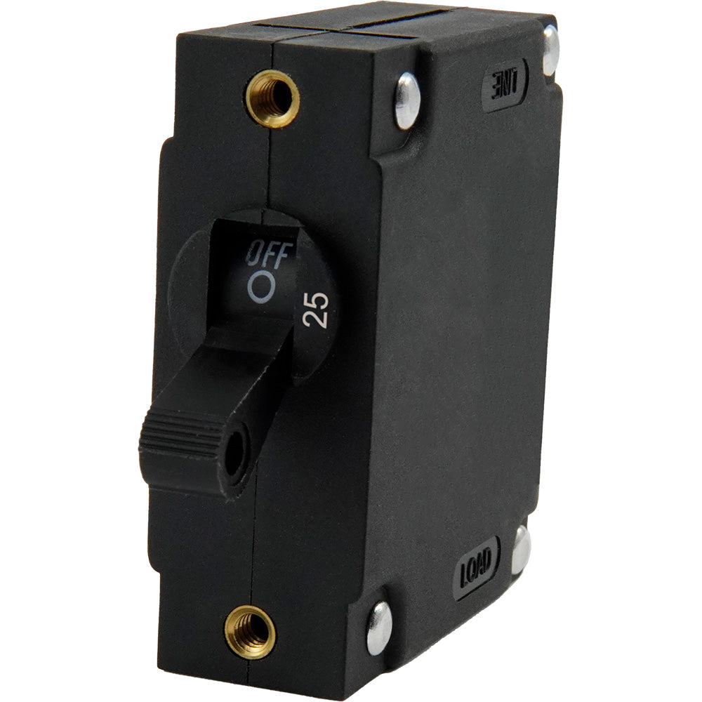 Egis A Series Black Toggle Panel Mount Circuit Breaker - Single Pole 25A [3211-25] Egis Mobile Electric