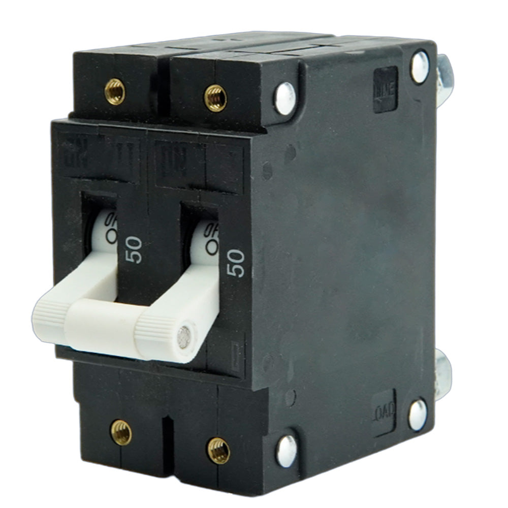 Egis C Series White Toggle Panel Mount Circuit Breaker - Double Pole 50A [3502-050] Egis Mobile Electric