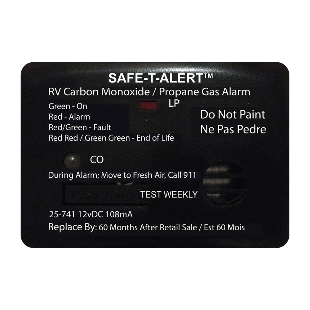 Safe-T-Alert 25 Series Surface Mount Dual Carbon Monoxide/Propane Alarm - 12V Hardwire - Black [25-741-BL] Safe-T-Alert