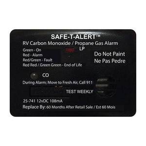 Safe-T-Alert 25 Series Surface Mount Dual Carbon Monoxide/Propane Alarm - 12V Hardwire - Black [25-741-BL] Safe-T-Alert