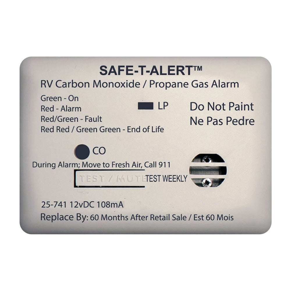 Safe-T-Alert 25 Series Surface Mount Dual Carbon Monoxide/Propane Alarm - 12V Hardwire - White [25-741-WT] Safe-T-Alert