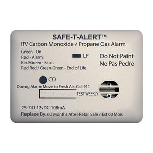 Safe-T-Alert 25 Series Surface Mount Dual Carbon Monoxide/Propane Alarm - 12V Hardwire - White [25-741-WT] Safe-T-Alert