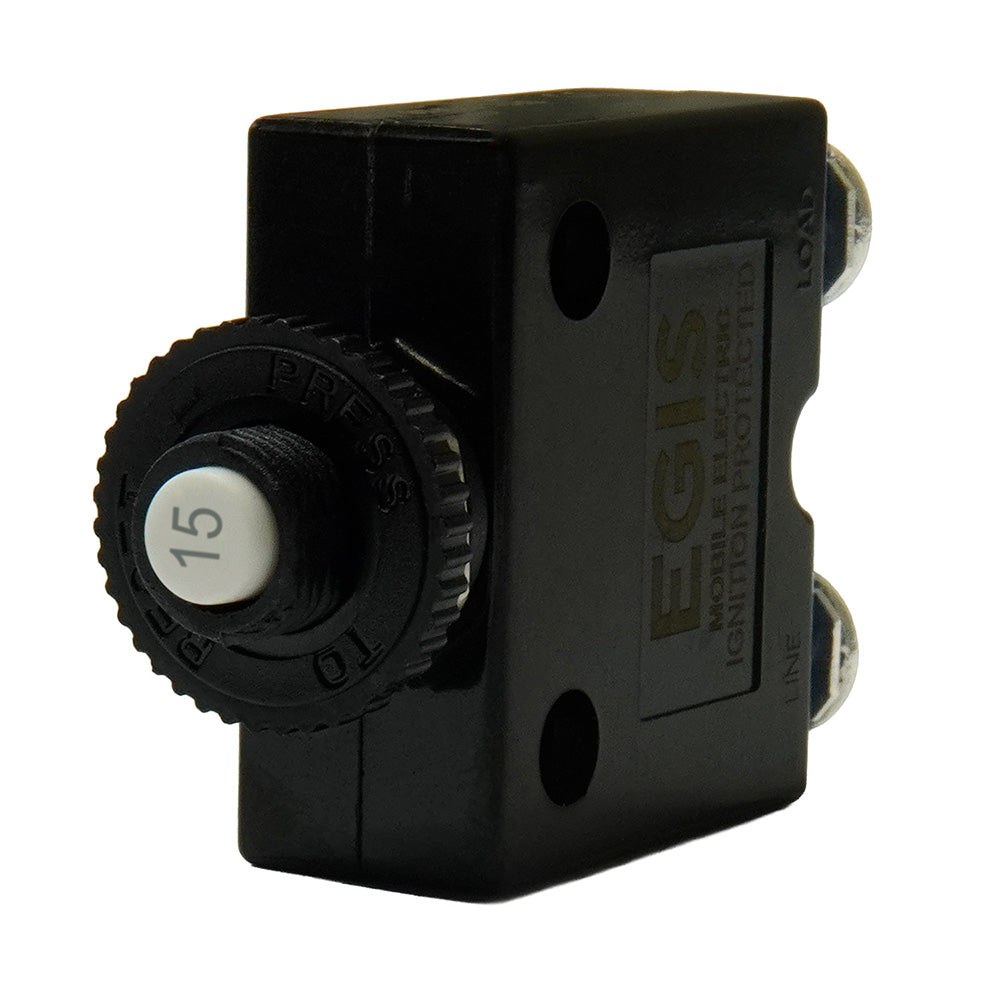 Egis 15A Push Button Panel Mount Circuit Breaker - Screw Terminals [4710-15] Egis Mobile Electric