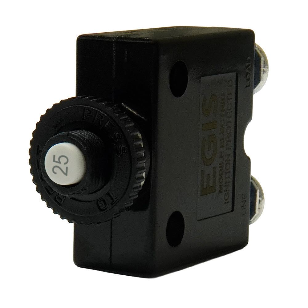 Egis 25A Push Button Panel Mount Circuit Breaker - Screw Terminals [4710-25] Egis Mobile Electric