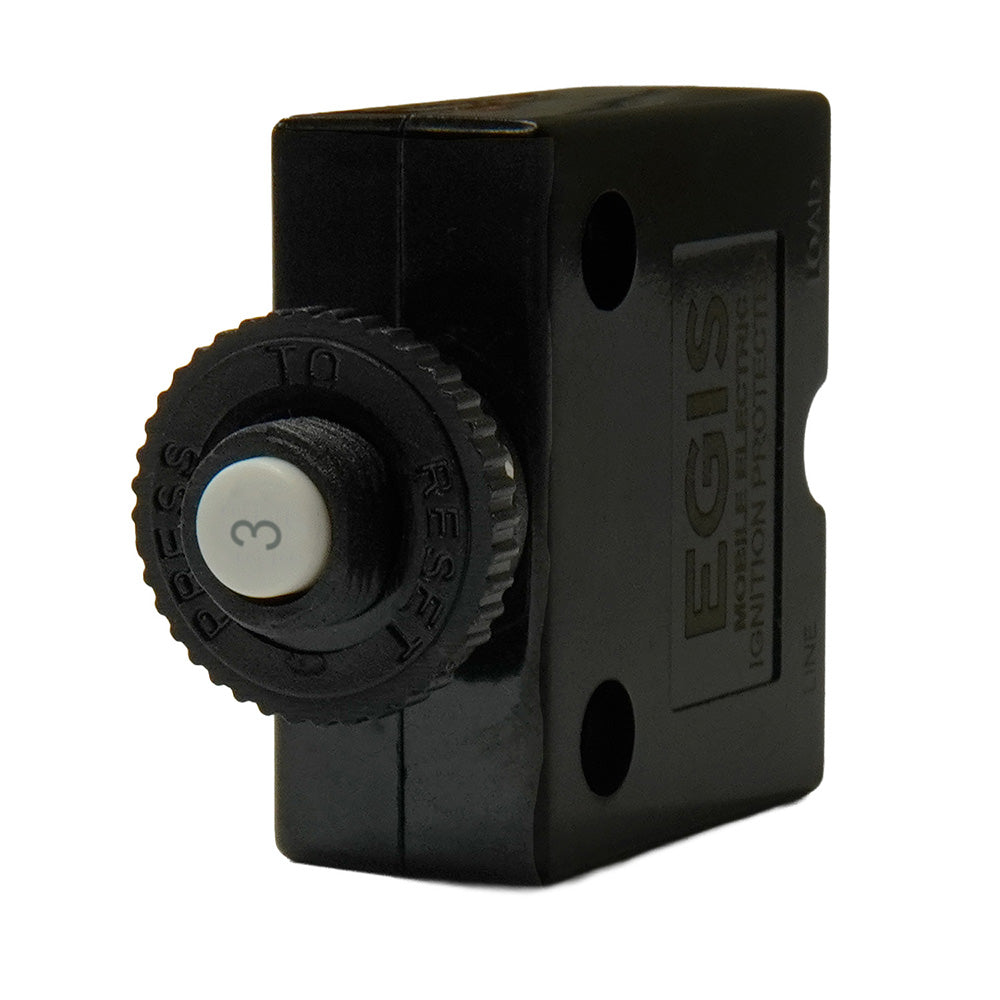 Egis 3A Push Button Panel Mount Circuit Breaker - Spade Terminal [4711-03] Egis Mobile Electric