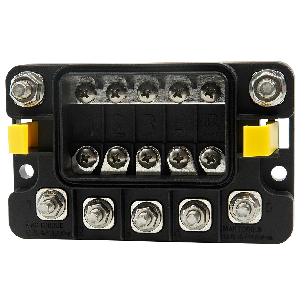 Egis MIDI 5 Circuit Fuse Block w/Sealed Cover - M8 Inputs - M6 Outputs [3906] Egis Mobile Electric