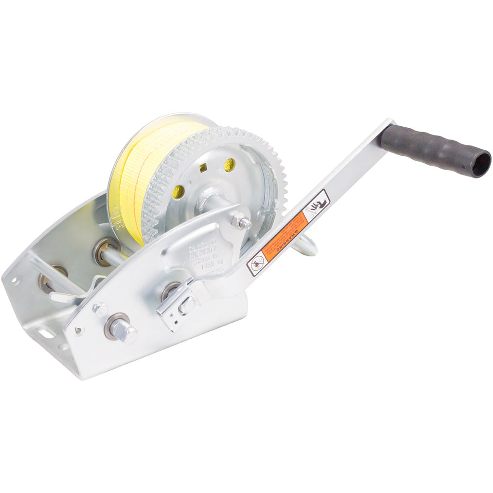 Load Rite Two-Speed Trailer Winch - 3200lbs - 25' Yellow Heavy Duty Strap [6089.30] Load Rite