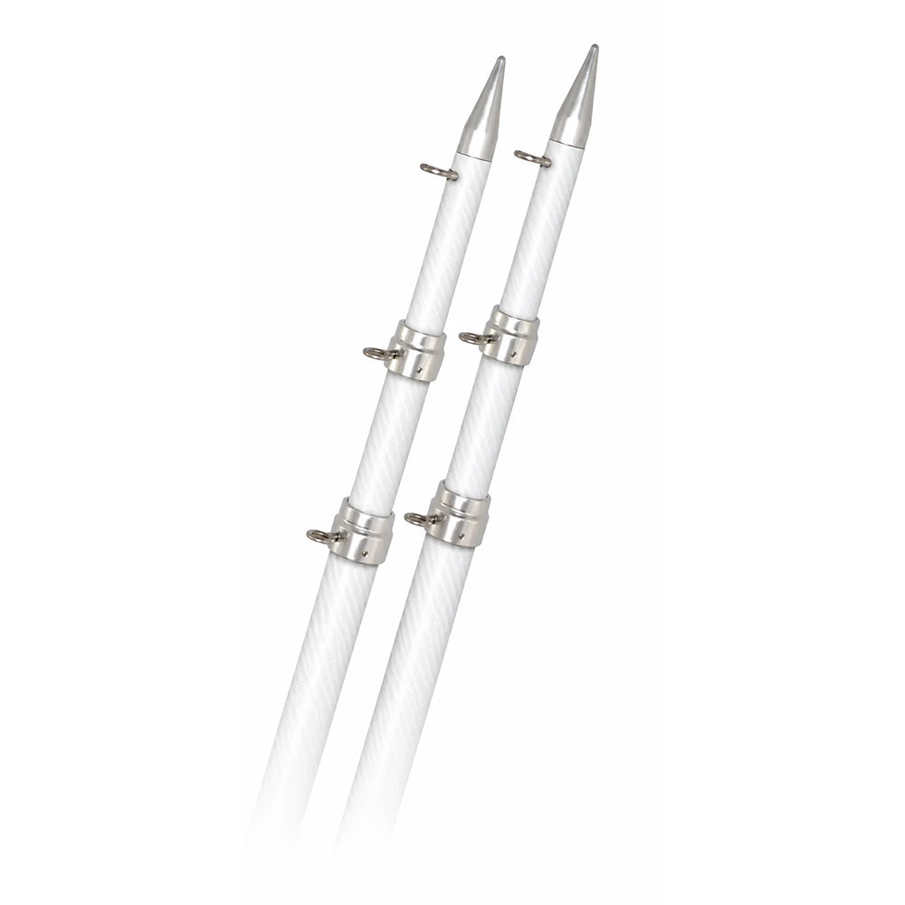Rupp 18' White Carbon Fiber Telescoping Outrigger Poles 1.5" Diameter (Pair) [A0-1800-CFTW] Rupp Marine