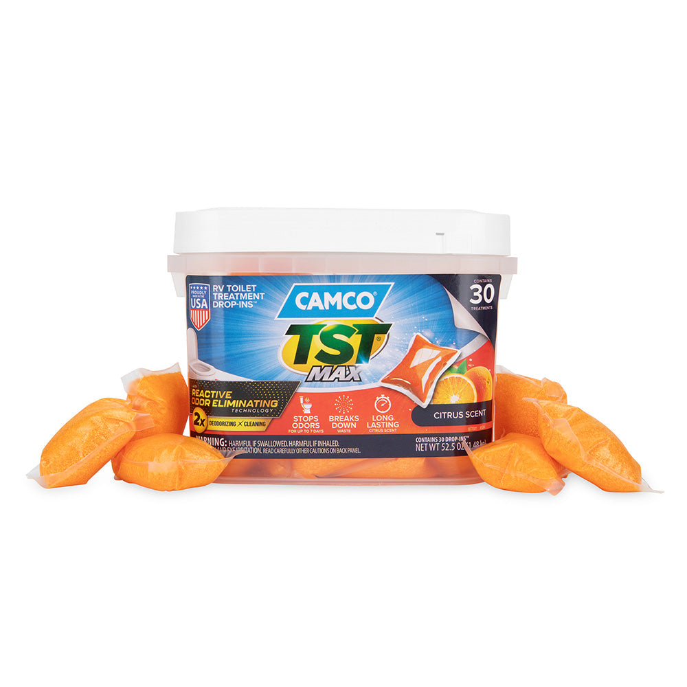 Camco TST MAX Marine/RV Toilet Treatment Drop-INs *30 Per Bucket [41183] Camco