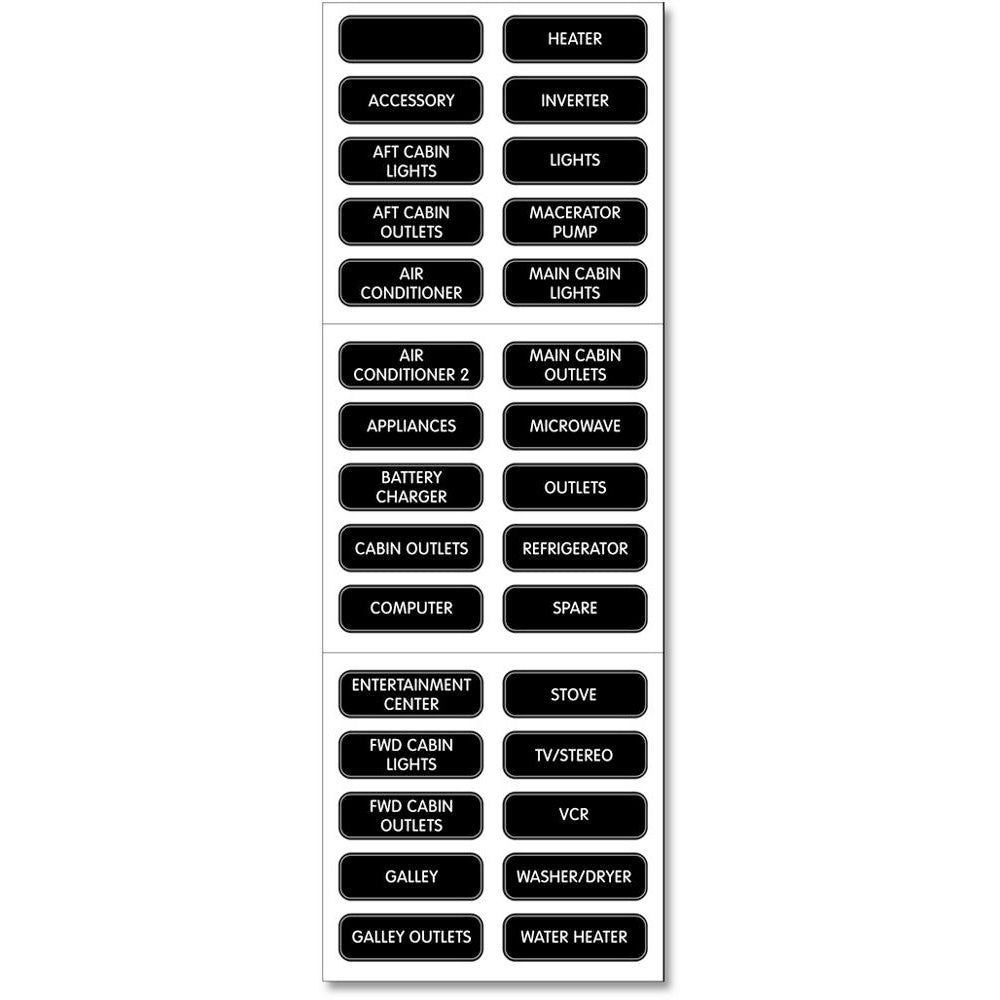 Blue Sea 8031 AC Panel Basic 30 Label Set [8031] Blue Sea Systems