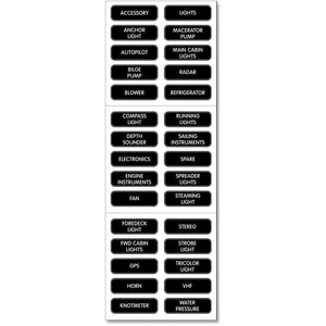 Blue Sea 8030 DC Panel Basic 30 Label Set [8030] Blue Sea Systems