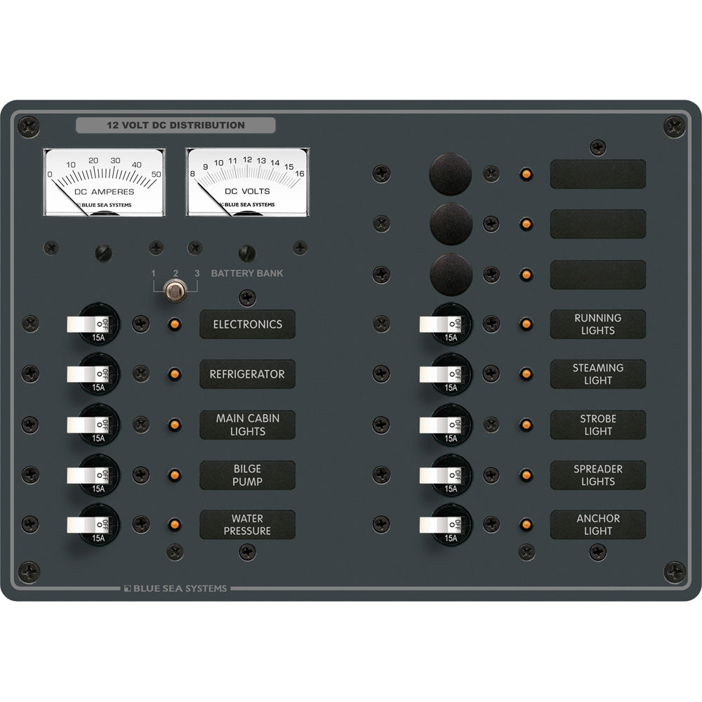 Blue Sea 8068 DC 13 Position Toggle Branch Circuit Breaker Panel - White Switches [8068] Blue Sea Systems