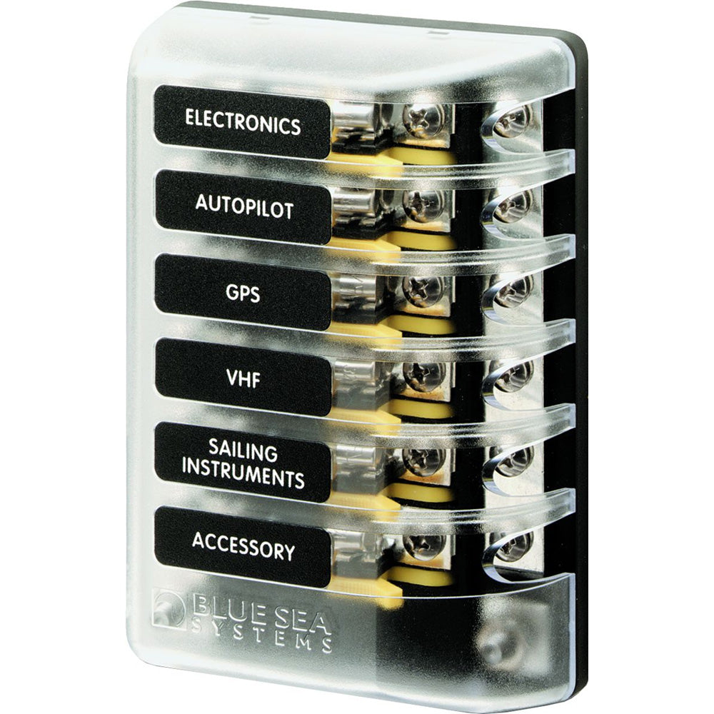 Blue Sea 5015 ST Glass Fuse Block w/Negative Bus [5015] Blue Sea Systems