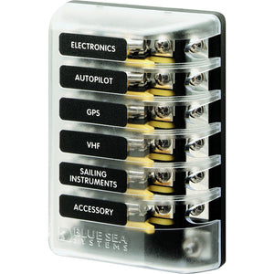 Blue Sea 5015 ST Glass Fuse Block w/Negative Bus [5015] Blue Sea Systems