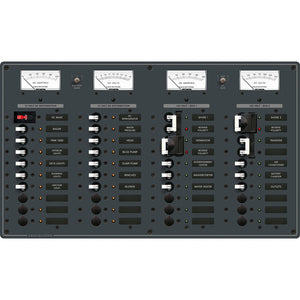 Blue Sea 8086 AC 3 Sources +12 Positions/DC Main +19 Position Toggle Circuit Breaker Panel - White Switches [8086] Blue Sea Systems