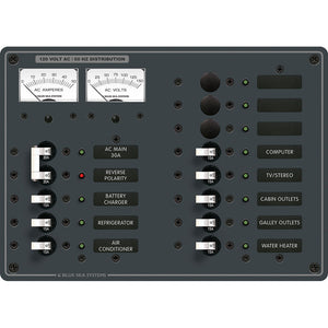 Blue Sea 8076 AC Main +11 Positions Toggle Circuit Breaker Panel - White Switches [8076] Blue Sea Systems
