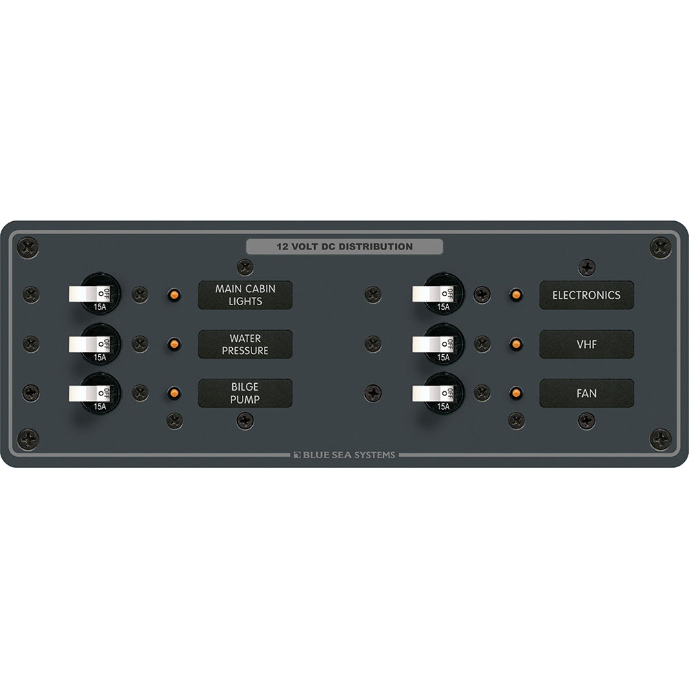 Blue Sea 8096 DC 6 Position Toggle Branch Circuit Breaker Panel - White Switches [8096] Blue Sea Systems