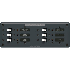 Blue Sea 8096 DC 6 Position Toggle Branch Circuit Breaker Panel - White Switches [8096] Blue Sea Systems