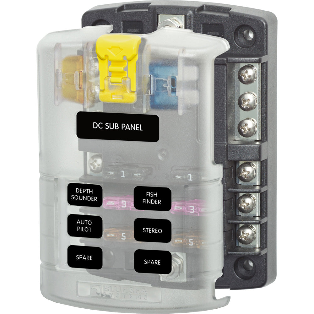 Blue Sea 5025 ST Blade Fuse Block w/Cover - 6 Circuit w/Negative Bus [5025] - BuoyMart.com  Circuit Breakers Blue Sea Systems