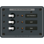 Blue Sea 8025 DC 3 Position Breaker Panel - White Switches [8025] - BuoyMart.com  Electrical Panels Blue Sea Systems