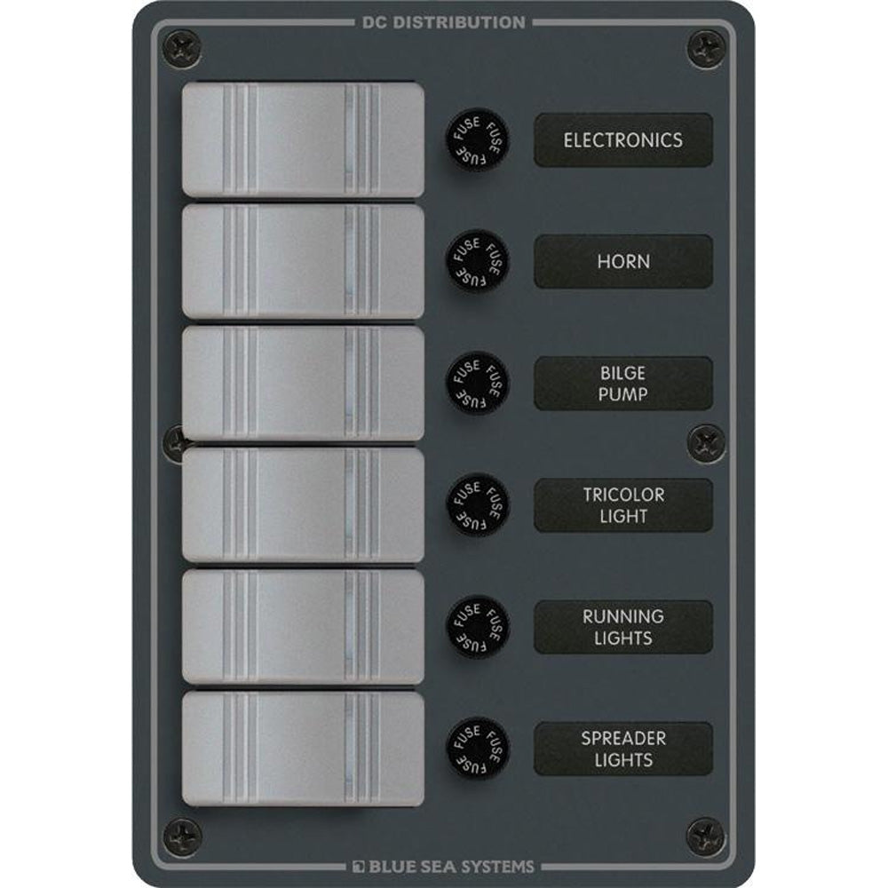 Blue Sea 8053 Slate Grey - 6 Position - Vertical [8053] - BuoyMart.com  Electrical Panels Blue Sea Systems