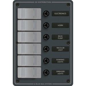 Blue Sea 8053 Slate Grey - 6 Position - Vertical [8053] - BuoyMart.com  Electrical Panels Blue Sea Systems