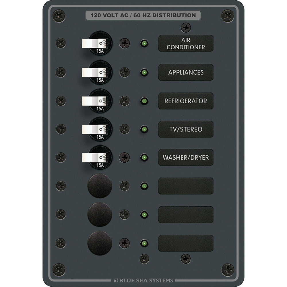 Blue Sea 8059 AC 8 Position Toggle Circuit Breaker Panel [8059] - BuoyMart.com  Electrical Panels Blue Sea Systems